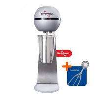Batedor De Milk Shake 1 Copo 0,8l Profissional Inox Bms-n 127v + Concha De Sorvete Extrator 127v