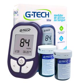 Kit-Medidor-de-Glicose-G-Tech-Vita-com-60-Tiras-Reagentes