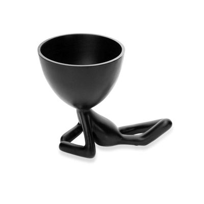 Vaso Bob Robert Plant Deitado Em Poliresina Preto 13x14x10cm