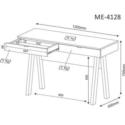 Escrivaninha para Home Office Branco Tecno Mobili