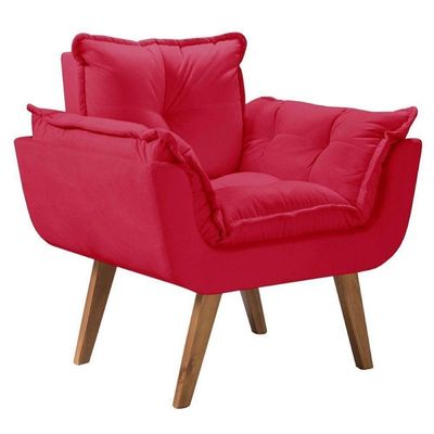 Poltrona Opalla 1 Lugar Suede D Salla Vermelho