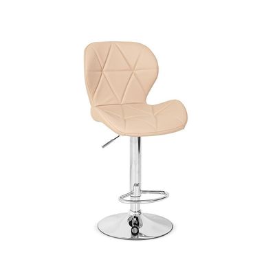 Conjunto 02 Banquetas Slim Couro Pu Regulagem de Altura Nude