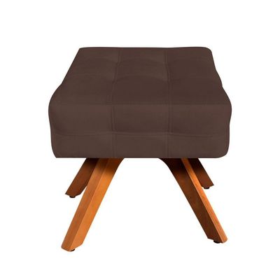 Puff Giratório Elisa Suede Base Madeira Mm30 D´rossi Marrom