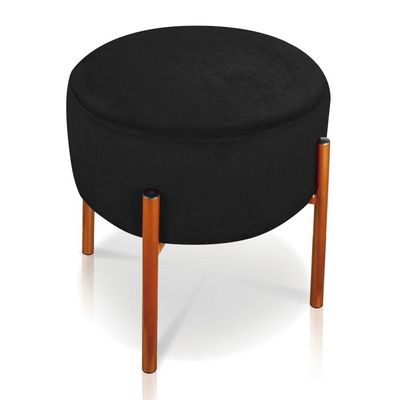 Kit 2 Puffs Iron Suede Cobre Preto