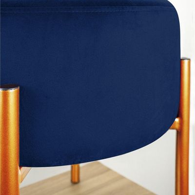 Kit 2 Puffs Iron Suede Cobre Azul Marinho
