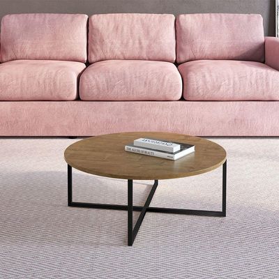 Mesa de Centro Baixa Estilo Industrial Vermont Preto