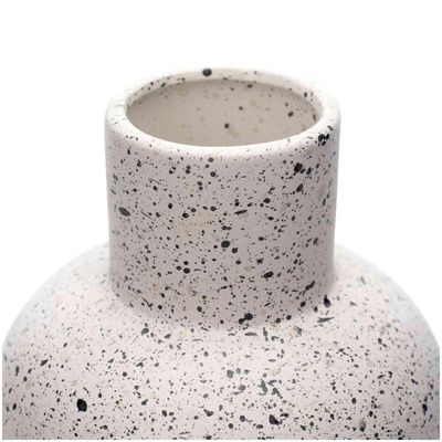 Vaso Decorativo Em Cerâmica Flocos Branco 20x13 Cm - D'rossi