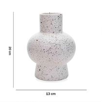 Vaso Decorativo Em Cerâmica Flocos Branco 20x13 Cm - D'rossi