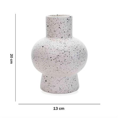 Vaso Decorativo Em Cerâmica Flocos Branco 20x13 Cm - D'rossi