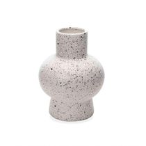Vaso Decorativo Em Cerâmica Flocos Branco 20x13 Cm - D'rossi