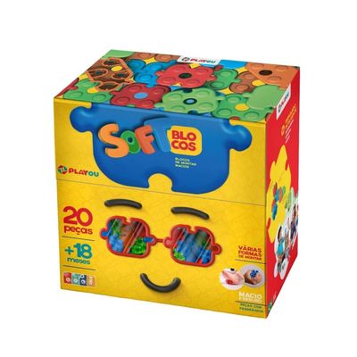 Blocos De Montar Macios Com 20 peças - Playou