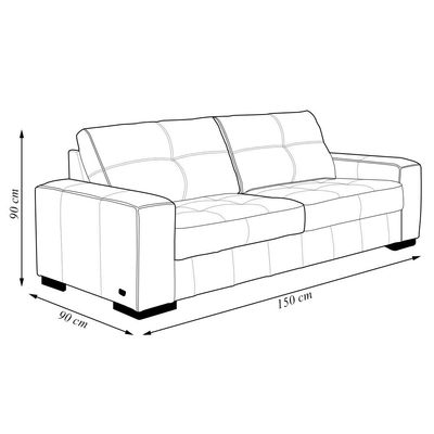 Sofá Decorativo 2 Lugares Turim 150cm Couro Marrom G58 - Gran Belo