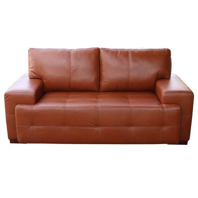 Sofá 2 Lugares Sala de Estar Roma 180 cm Couro Conhaque - Gran Belo