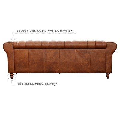Sofá 4 Lugares Maggiore 260cm Couro Mel - Gran Belo