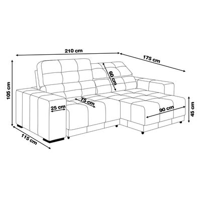 Sofá Sala de Estar Retrátil e Reclinável 3 Lugares Lisboa 210cm Bege Couro - Gran Belo