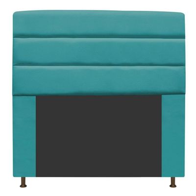 Cabeceira Estofada Turim 140cm Casal Suede Azul Turquesa