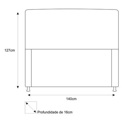Cabeceira Estofada Dama 140 Cm Casal com Botonê Marrom
