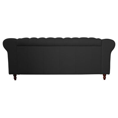 Sofá 3 Lugares Maggiore 240cm Couro Preto - Gran Belo