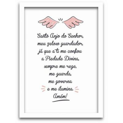 Quadros Decorativos 2 Pçs 40x60cm Menina AnjoMoldura Branca