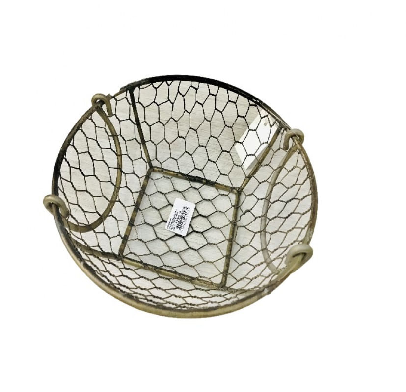 Fruteira Redonda Aramada Cor De Ouro Velho Tam.G Yes MT2039