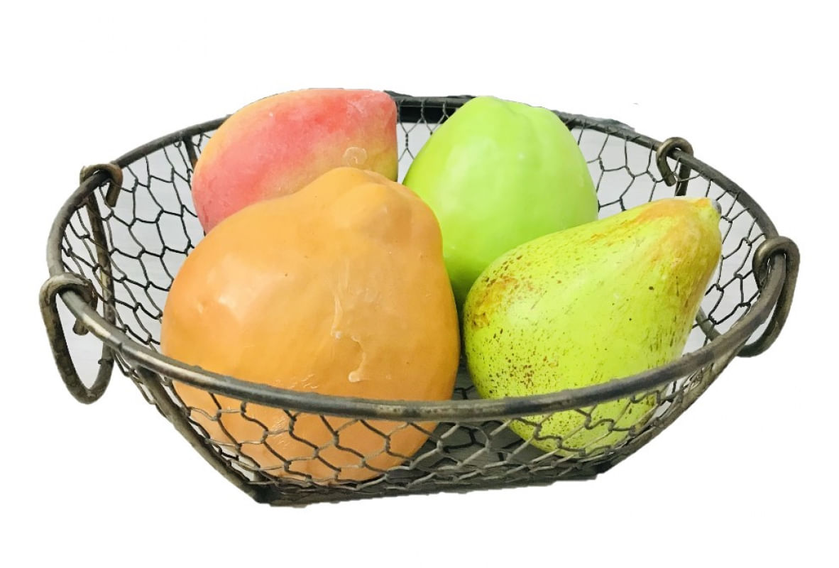 Fruteira Redonda Aramada Cor De Ouro Velho Tam.M Yes MT2039