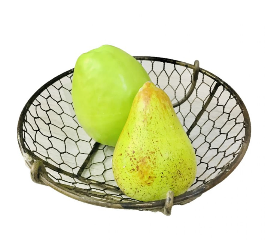 Fruteira Redonda Aramada Cor De Ouro Velho Tam.P Yes MT2039