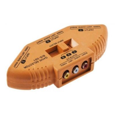 Chave Seletora Audio Video /rca /av /tv/ Hub 3 Entradas
