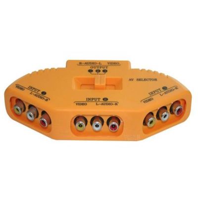 Chave Seletora Audio Video /rca /av /tv/ Hub 3 Entradas