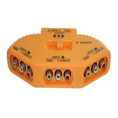 Chave Seletora Audio Video /rca /av /tv/ Hub 3 Entradas