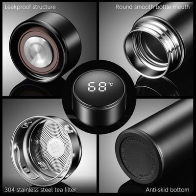 Garrafa Térmica Led Inteligente Aço Inoxidável 500ml