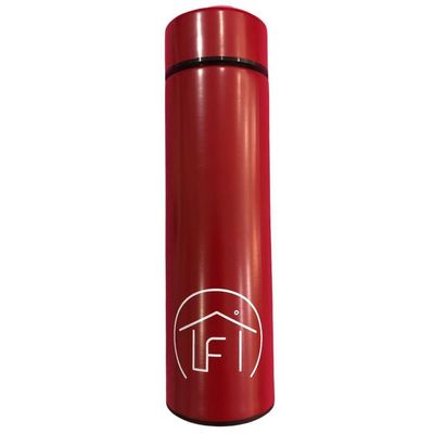 Garrafa De Inox Térmica Com Display Digital Vermelha
