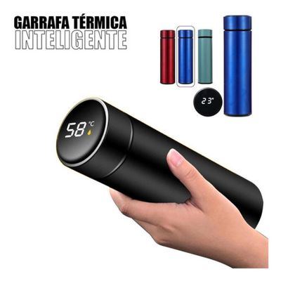 Garrafa Térmica Squeeze Display Led Inteligente Verde