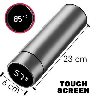 Garrafa De Inox Térmica Com Display Digital Preta