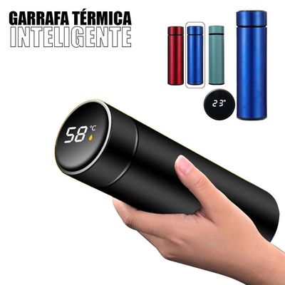 Garrafa Térmica Squeeze Display Led Inteligente Verde