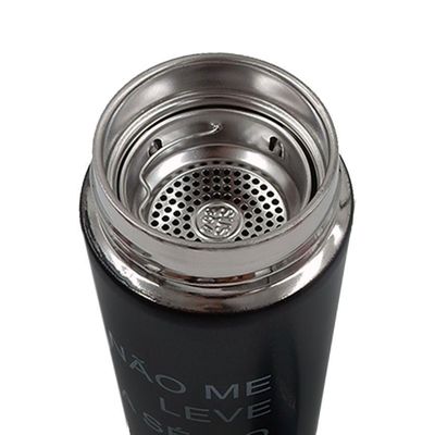 Garrafa Termômetro Térmica Inox Display Led A Vácuo Preto