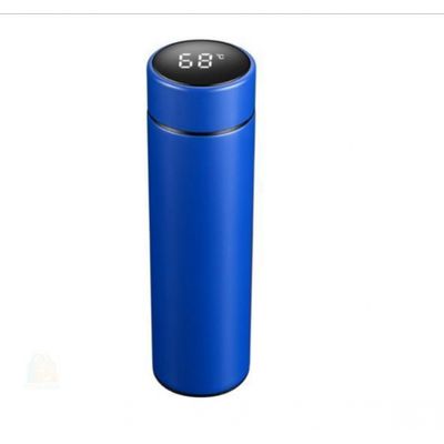 Garrafa Térmica Azul Visor De Temperatura Display Led 480Ml
