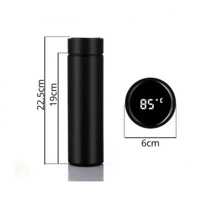 Garrafa Térmica Azul Visor De Temperatura Display Led 480Ml
