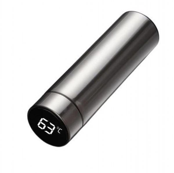 Garrafa Térmica Inox Visor De Temperatura Display Led 480Ml