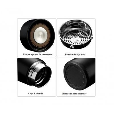 Garrafa Térmica Inox Visor De Temperatura Display Led  480Ml