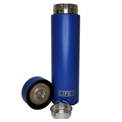 Garrafa Térmica Com Display De Temperatura 480Ml Azul