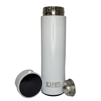 Garrafa Térmica Com Display De Temperatura Branca 480Ml