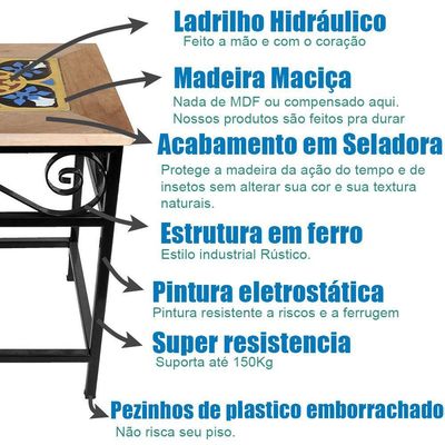 Banco Madeira Mesinha Para área Gourmet Churrasco Jardim Ladrilho S03
