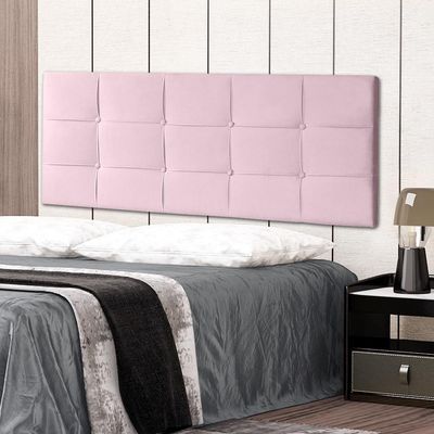 Cabeceira Painel Casal 1,40m Roma Suede Rosa Bebê Dal Poz Estofados