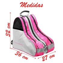 Bolsa Para Patins Com Alça E 3 Divisórias Reforçada Rosa