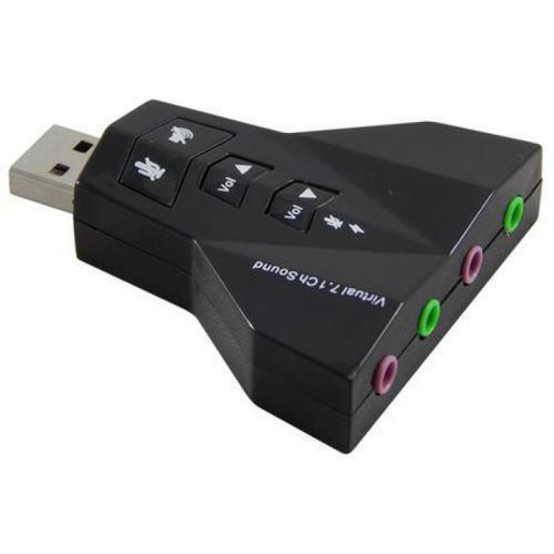 Adaptador Usb Som Placa Áudio 7.1 Com P2 Notebook Pc