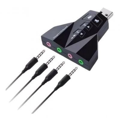 Adaptador Usb Som Placa Áudio 7.1 Com P2 Notebook Pc
