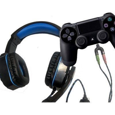 Adaptador Y P3 P2 Fone Microfone Ps4 Xbox Headset Preto