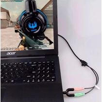 Adaptador Y P3 P2 Fone Microfone Ps4 Xbox Headset Preto
