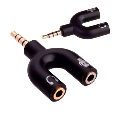 Adaptador Y P3 P2 Fone Microfone Ps4 Xbox Headset Preto