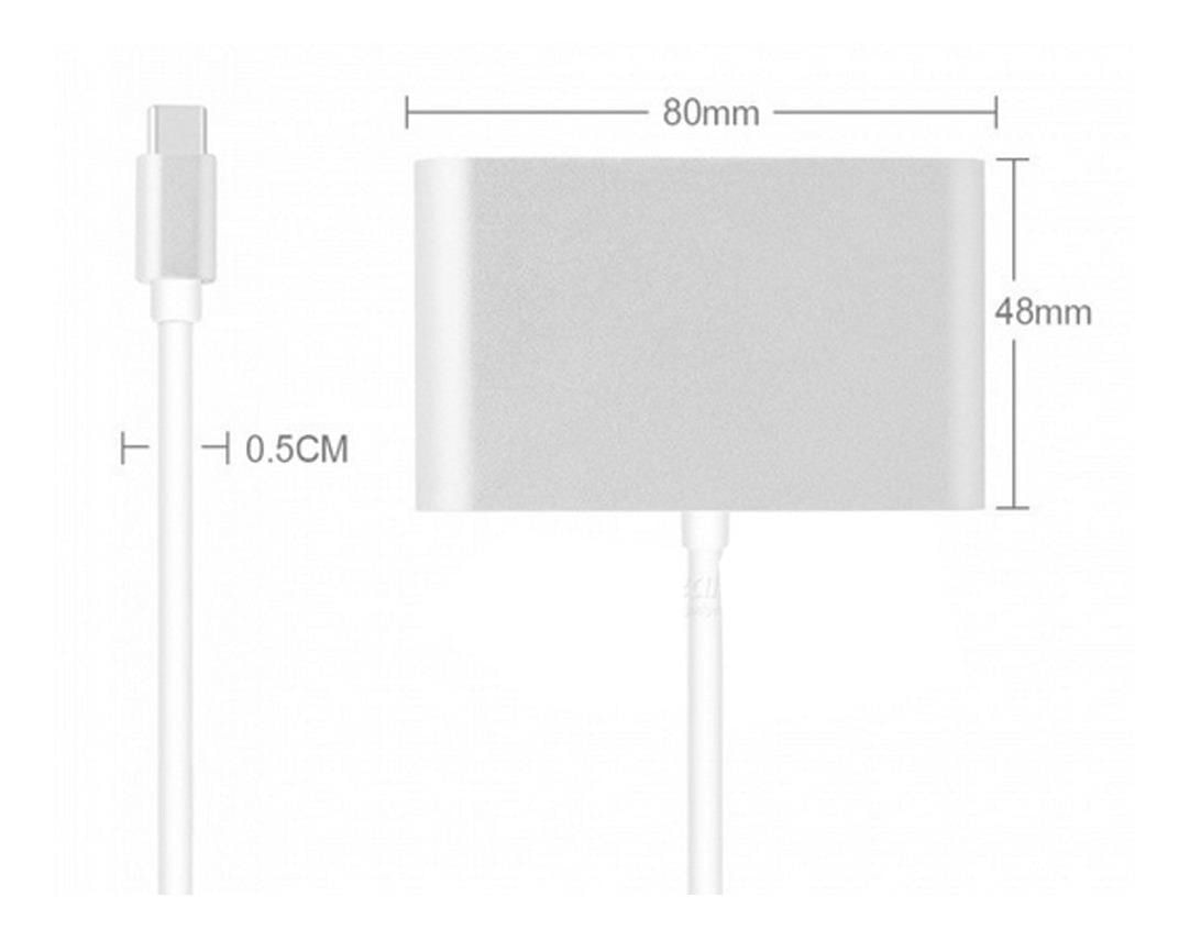 Adaptador Usb 3.1 Tipo C Thunderbolt 3.0 2x Usb 3.0 Vga Usb